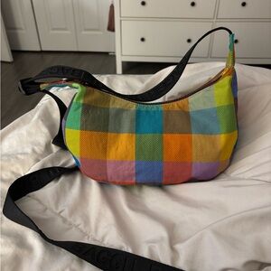 BAGGU madras small crescent bag